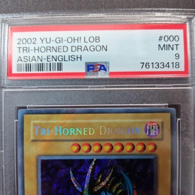 2002 Yu-Gi-Oh TRI-HORNED DRAGON Asian 1st Edition LOB-000 PSA9