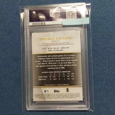 2018 Shohei Ohtani TOPPS GOLD LABEL PSA10 RC Angels #17 Dual-wielding design
