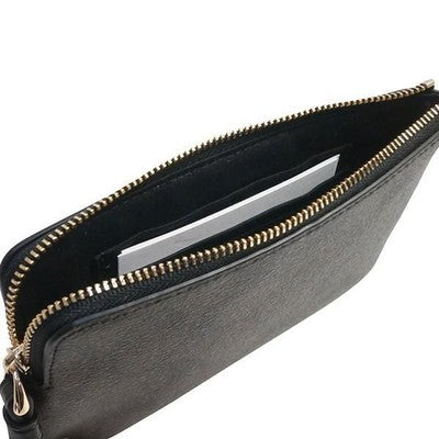 COACH Signature Accessory Case PVC Corner Zip Wristlet Brown x Black