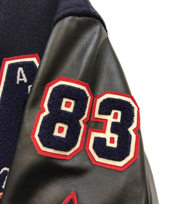 【38】 WHITESVILLE WV13682 Leather Stadium Jumper Arcadia Athletics Navy