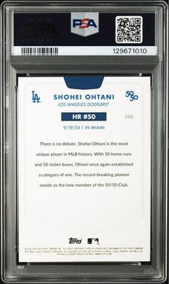 Topps Shohei Ohtani 50/50 Achievement 50th Home Run Commemoration PSA10 #100