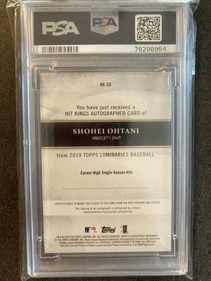 2019 TOPPS LUMINARIES Shohei Ohtani Autograph Card Limited trading cards PSA8