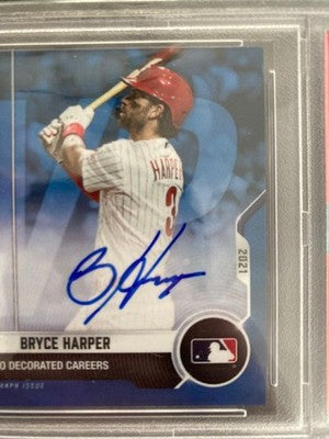2021 Topps Now Shohei Ohtani & Harper Autograph Card PSA10 12/49 MBL Angels