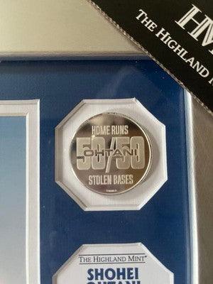 Shohei Ohtani #17 Dodgers 50-50 Commemorative Double Coin Photo Mint Limited *3