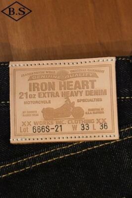 see description IRON HEART Denim IH666S-21OZ Selvedge Slim Straight INDIGO