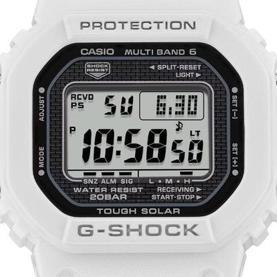 CASIO G-SHOCK GW-5000HS-7JF Tough Solar Radio-Controlled White Fabric Band