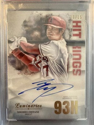 2019 TOPPS LUMINARIES Shohei Ohtani Autograph Card 13/15 PSA8 Angels MBL