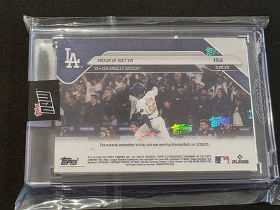 Topps Now Mookie Betts 2/5 Relic card Los Angeles Dodgers #2/5