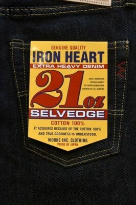 see description IRON HEART Denim IH666S-21OZ Selvedge Slim Straight INDIGO