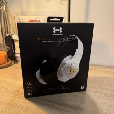 NEW JBL Under Armour UA Project Rock Over-Ear Training Headphones White Boxed