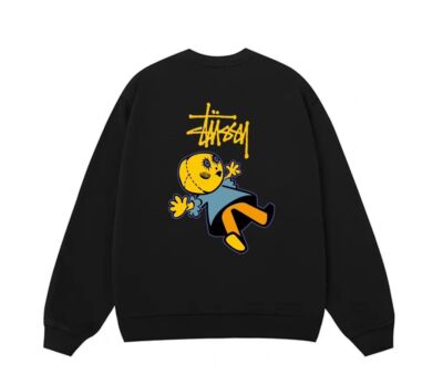 see description size M-XL Stussy Plush Fleece Thick Crew Neck Parka Black Gray