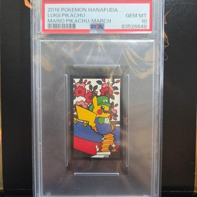 Mario Pikachu Hanafuda "MARCH" Japanese Pokemon 2016 PSA GEM MT 10
