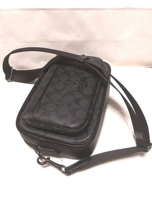 Auth COACH Elias Crossbody In Signature Canvas CJ510 Canvas Black F/S 424728