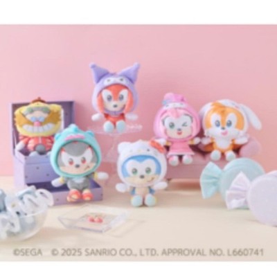 Sonic Friends × Sanrio Dr. Eggman Pompompurin Characters Plush M SEGA JAPAN