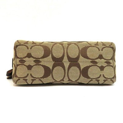 Coach pouch signature beige canvas Pencil case Cosmetic Case Zip case ladies