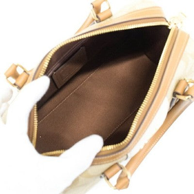 COACH Rowan Satchel Signature Canvas Stripe Light Khaki CR122 Outlet New