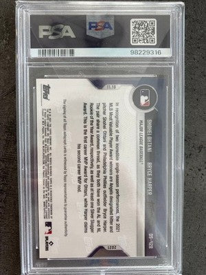 2021 Topps Now Shohei Ohtani & Harper Autograph Card PSA10 12/49 MBL Angels