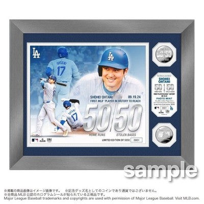 Shohei Ohtani 50-50 Record-Achieving Double Coin Photo Mint with Serial Number
