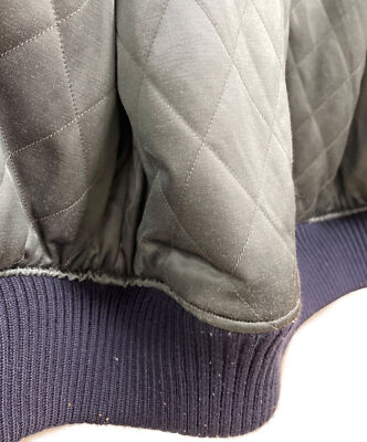 【36】 WHITESVILLE WV13949 Leather Stadium Jumper Navy x Beige