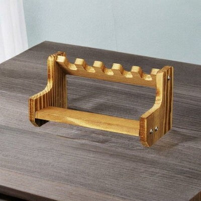 Wooden Handgun Model Rack Mini Handgun Display Stand 5-Slot Multi-Grid Cabinet