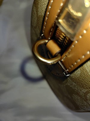 COACH Rowan Satchel Signature Canvas Stripe Light Khaki CR122 Outlet New