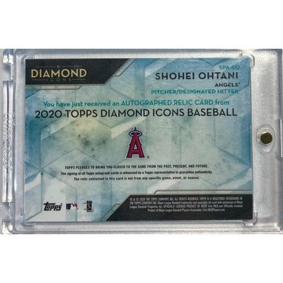 2020 Shohei Ohtani Topps Diamond Icons 1/1 Game-Used 4-Color Patch Auto Angels