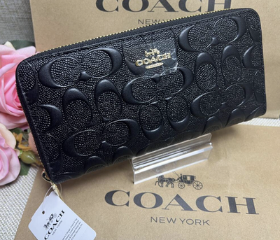 COACH Men's Travel Organizer Double Zip Embossed Signature mahogany 93425 outlet