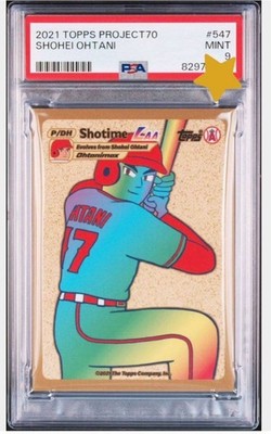 Shohei Ohtani 2021 Topps Project 70 PSA9 Pokemon style card Angels uniform