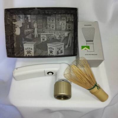 NEW MATCHA FOROMER CHA-RAKU & CHASEN Electric Japanese Green Tea Whisk Handy