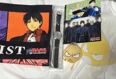 Fullmetal Alchemist Square Enix Etching Watch Postcard Towel Mascot Set