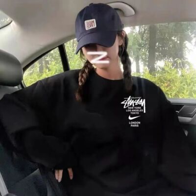 see description size M-XL stussy nike embroidered sweatsuit  unisex black gray