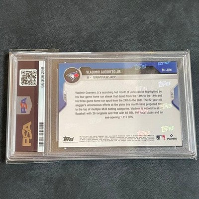 2021 Topps Now Card of the Month Vladimir Guerrero Jr PSA 10 sports trading card