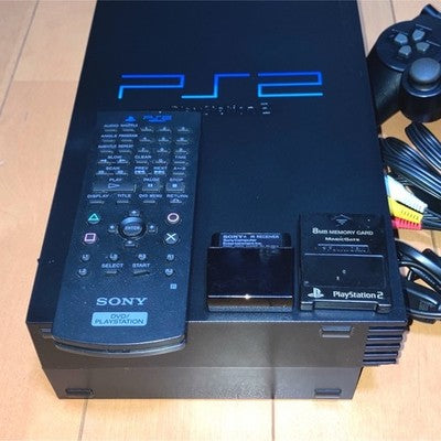 Sony PlayStation 2 PS2 SCPH-30000 Console w/ Remote Controller Memory Card Set