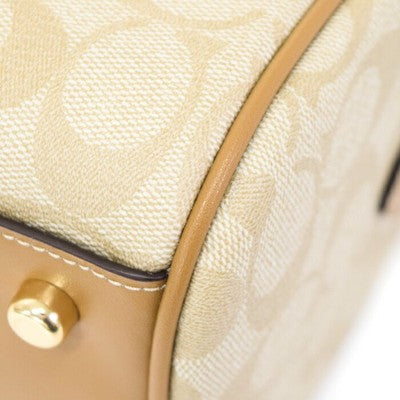 COACH Rowan Satchel Signature Canvas Stripe Light Khaki CR122 Outlet New