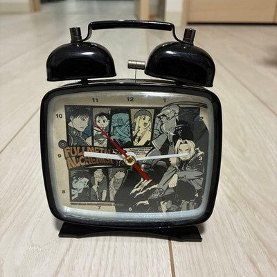Fullmetal Alchemist  Black Twin Bell Alarm Clock Working Including New Battery