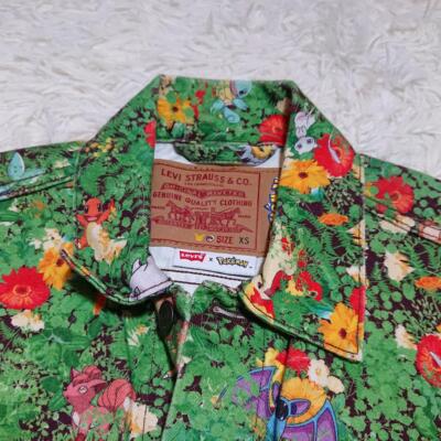 check description Pokemon x Levis Vintage Setup Denim Jacket Jeans used B