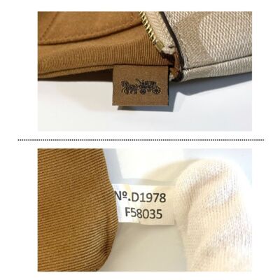 Coach Signature Outline Corner Zip Wristlet Pouch Light Khaki Chalk Outlet