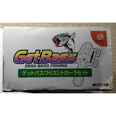 SEGA Dreamcast Get Bass Fishing Game + Fishing Controller Rod Set Game