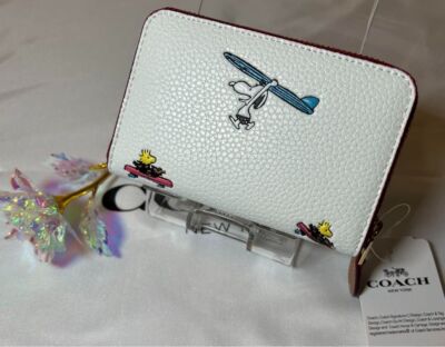 COACH × PEANUTS Coin Case C4901 IMCAH Coin Case with Sports Print
