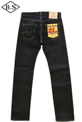 see description IRON HEART Denim IH666S-21OZ Selvedge Slim Straight INDIGO