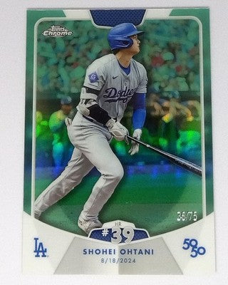 Shohei Ohtani 2024 Topps 50/50 HR#39 Aqua Refractor /75