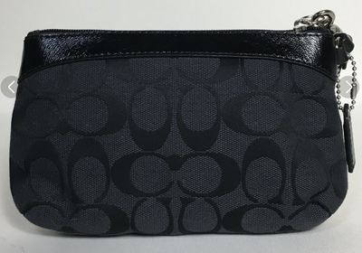 Coach Signature Multi Pouch Black Multi-purpose pouch Canvas Leather Women