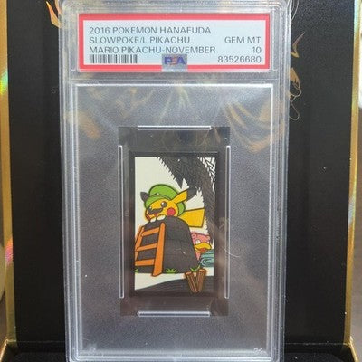Mario Pikachu Hanafuda "November" Japanese Pokemon 2016 PSA GEM MT 10