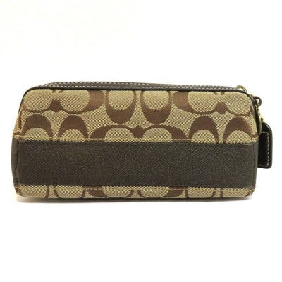 Coach pouch signature beige canvas Pencil case Cosmetic Case Zip case ladies