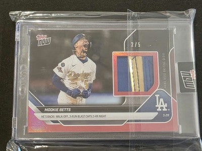 Topps Now Mookie Betts 2/5 Relic card Los Angeles Dodgers #2/5