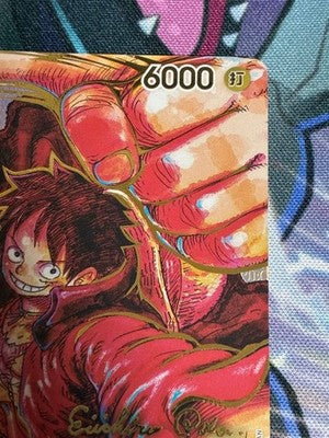One Piece Card Game Luffy 1st Anniversary Parallel - Eiichiro Oda Signed Japan a