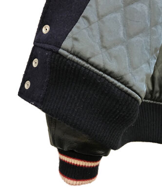 【38】 WHITESVILLE WV13682 Leather Stadium Jumper Arcadia Athletics Navy