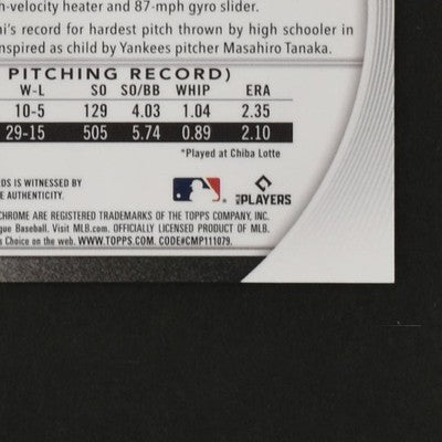 Topps 2025 Roki Sasaki Bowman Chrome Mega Box  CRA-RS Autograph card /75