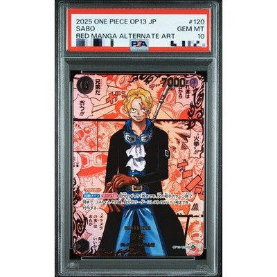 PSA10 OP13-120 Sabo Red Manga Alt Art Carrying on His Will One Piece Card giftJP