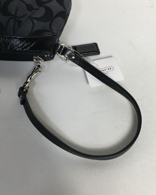 Coach Signature Multi Pouch Black Multi-purpose pouch Canvas Leather Women